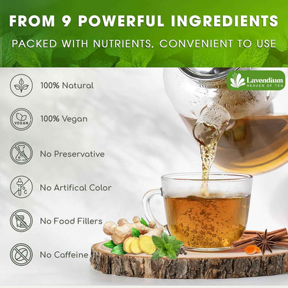 SIimming Detox Tea Caffeine Free - Herbal Tea with Chamomile, Hibiscus Tea &amp; Ginger Root