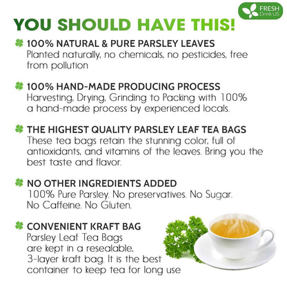 Premium Parsley Leaf Tea Bags, 100% Natural &amp; Pure from Parsley Leaves.