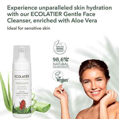 x-Facial Foam Cleanser Intense Hydration Organic Aloe Vera by Damask Rose