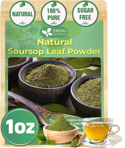 40 Premium Soursop Graviola Leaf Tea Bags, 100% Natural and Pure from Soursop Leaves, Handmade, Made With Natural Materials-Corn Fiber Tea Bag, Sugar/Caffeine/Gluten Free, Hoja Guanabana Tea by FreshDrinkUS - Natural and Premium Herbal Tea