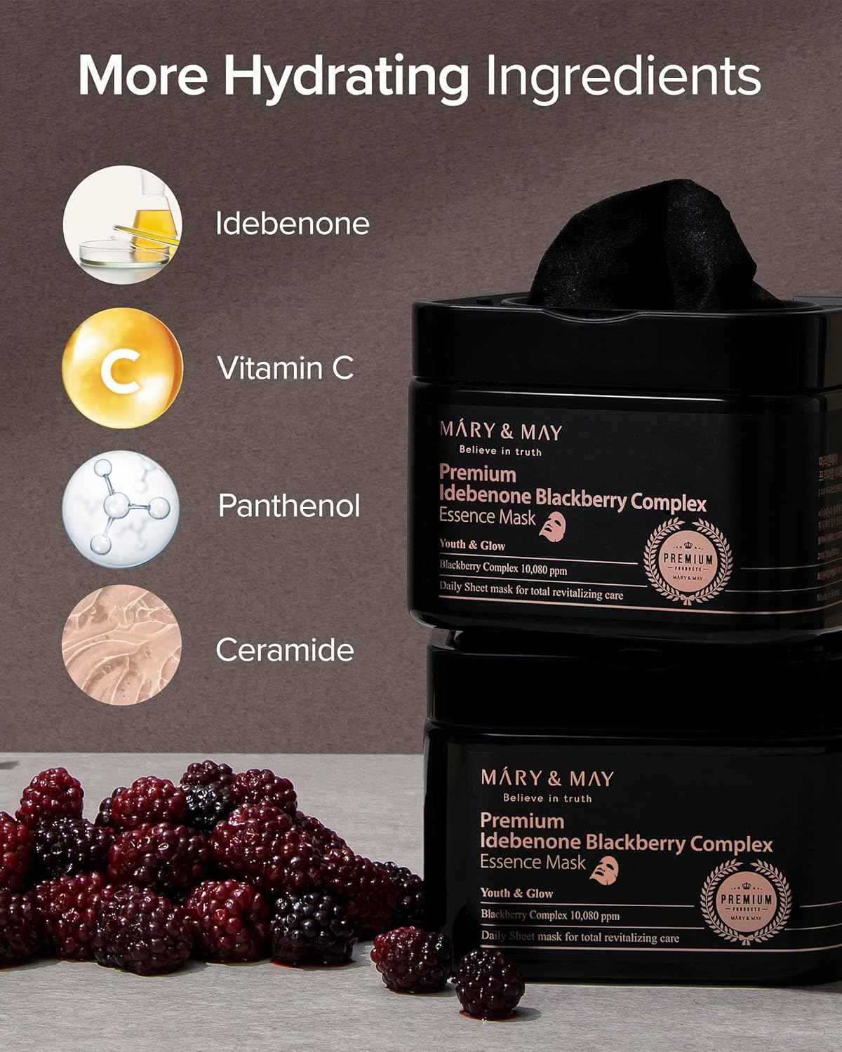 Mary &amp; May Premium Idebenone Blackberry Complex Essence Mask