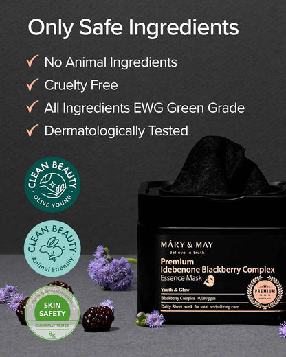Mary &amp; May Premium Idebenone Blackberry Complex Essence Mask