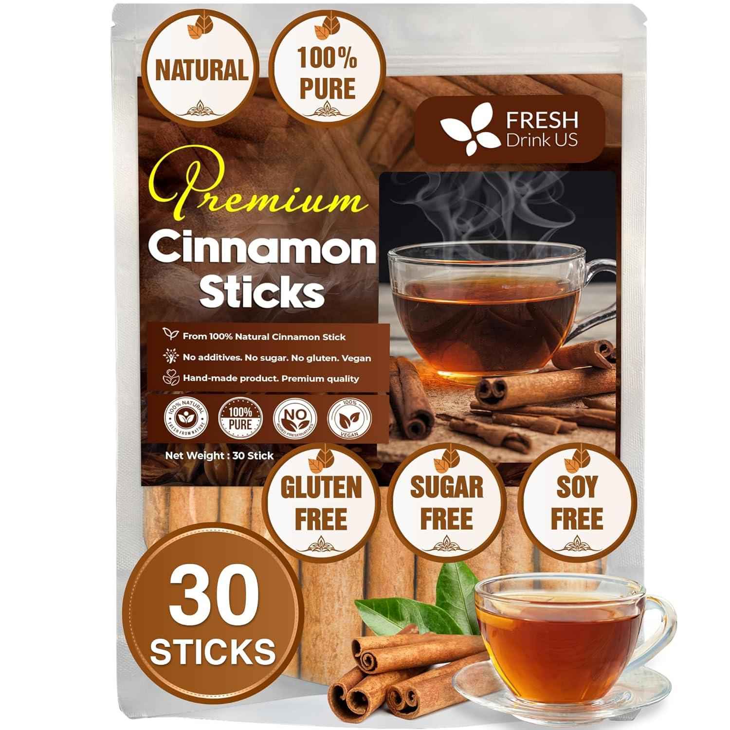 Cinnamon Sticks, Whole Sticks, 100% Natural &amp; Pure Cinnamon Inner Bark, Raw Cinnamon Spice Flavor &amp; Strong Aroma, Cinnamon Spice Herbal Tea, Perfect for Warm Beverages, No Additives, Vegan