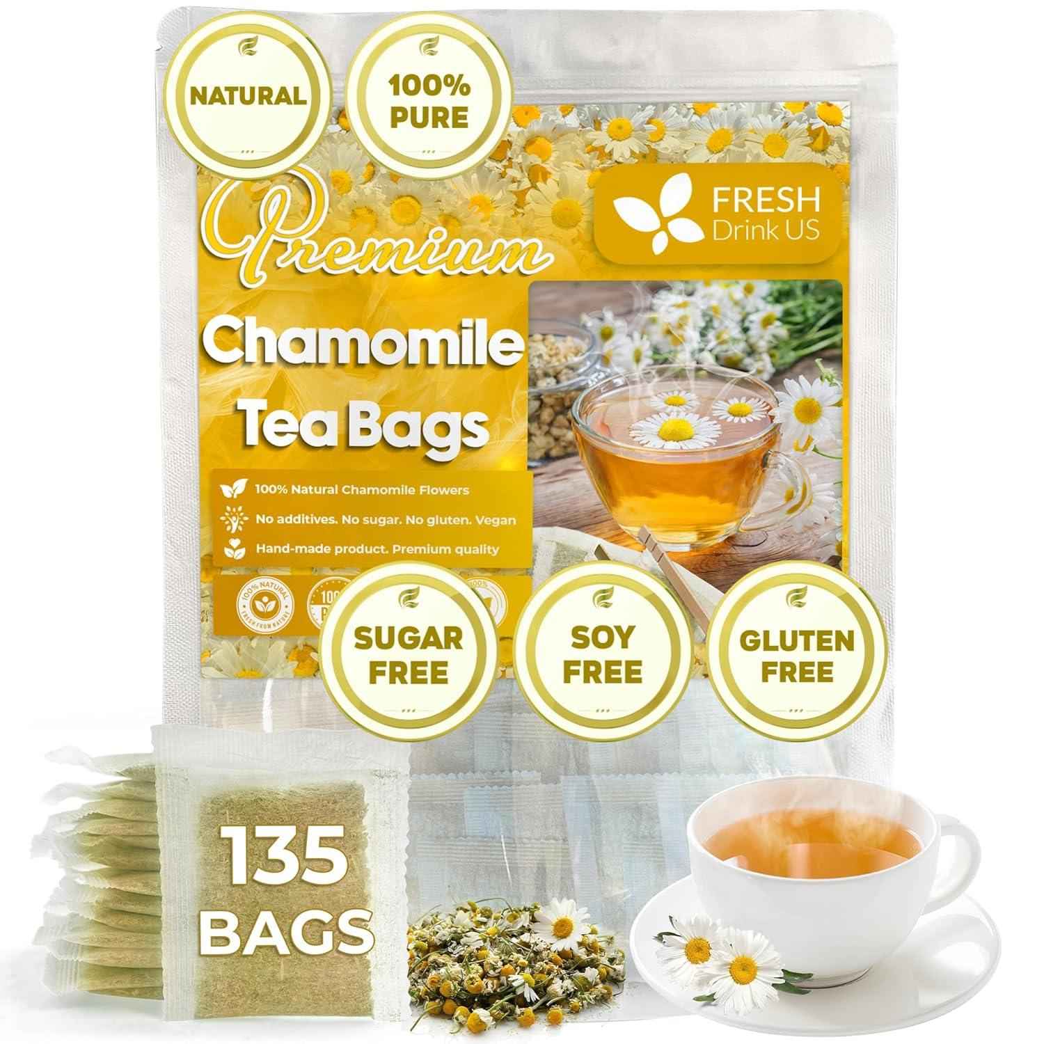 Chamomile Tea Bags, 100% Natural Chamomile, Freshly Picked, Naturally Dried Chamomile, Hand-made, Biodegradable Tea Bag