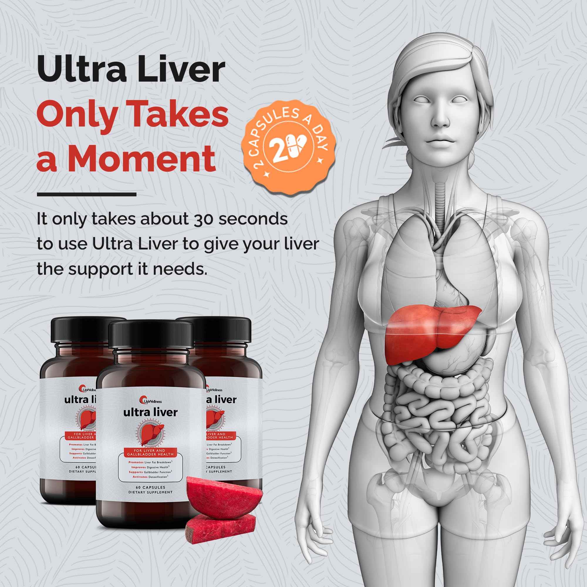 Ultra Liver Supplement for Liver Support and Gallbladder Support  60 Capsules