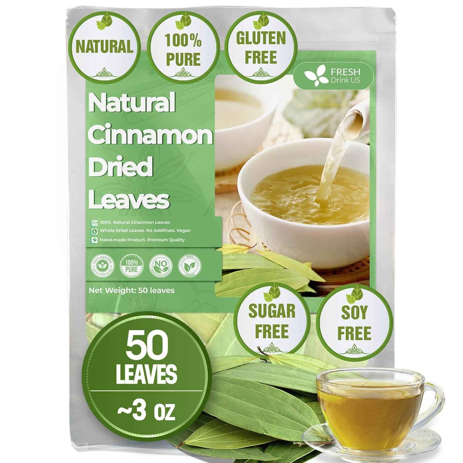 Natural Cinnamon Leaves, Whole Dried Cinnamon Leaves, Tea Bags, 100% Pure from Dried Cinnamon Leaves, Cinnamon Leaf Tea, No Additives, No Caffeine, Vegan