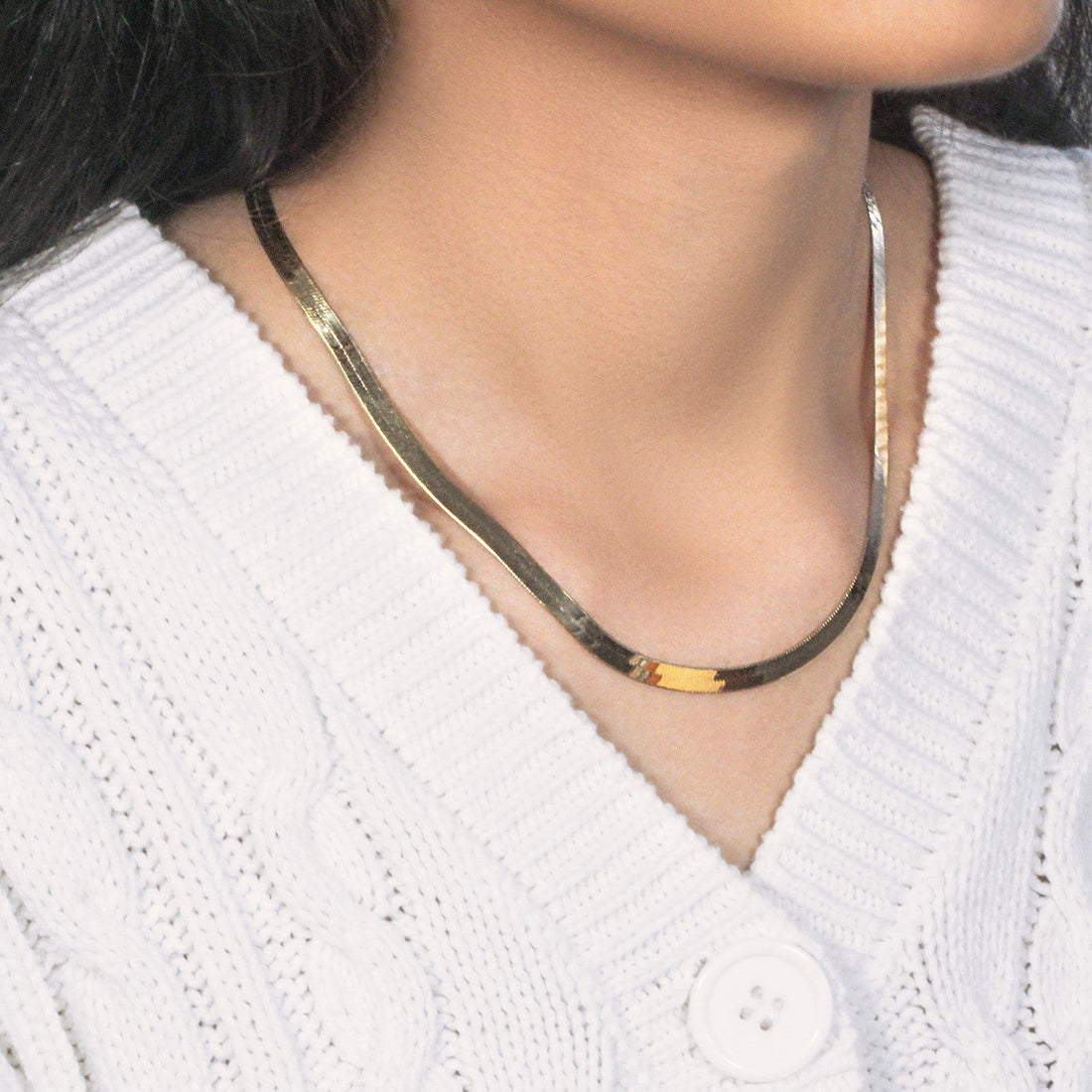 Imperial Herringbone Chain in 10k Yellow Gold (5.00 mm) by Bids.com