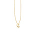 14k Yellow Gold Polished Moon Necklace with Diamond  DestGlow