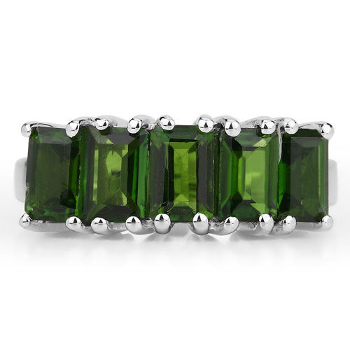 3.25 Carat Genuine Chrome Diopside .925 Sterling Silver Ring by Bids.com