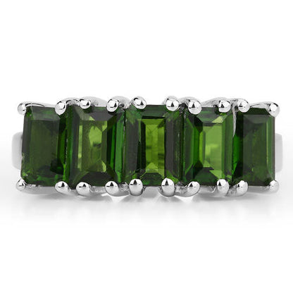 3.25 Carat Genuine Chrome Diopside .925 Sterling Silver Ring by Bids.com