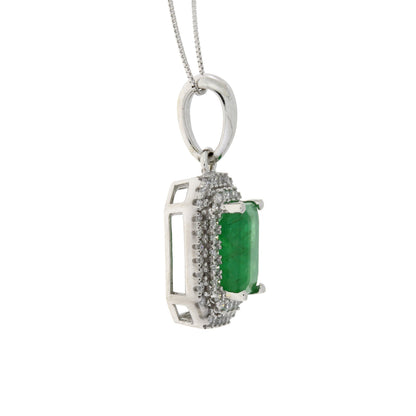 1.08ct Emerald Diamond Fashion Pendants 14KT White Gold by Bids.com