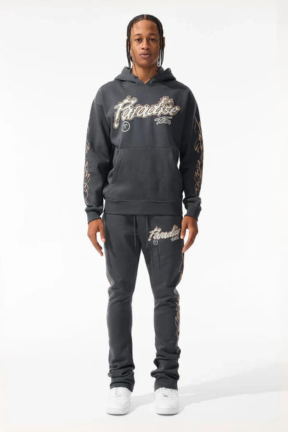 Jordan Craig Paradise Tour Fleece Stacked Joggers - Charcoal by Denim Exchange