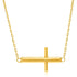 14k Yellow Gold Necklace with a Polished Cross Design  DestGlow