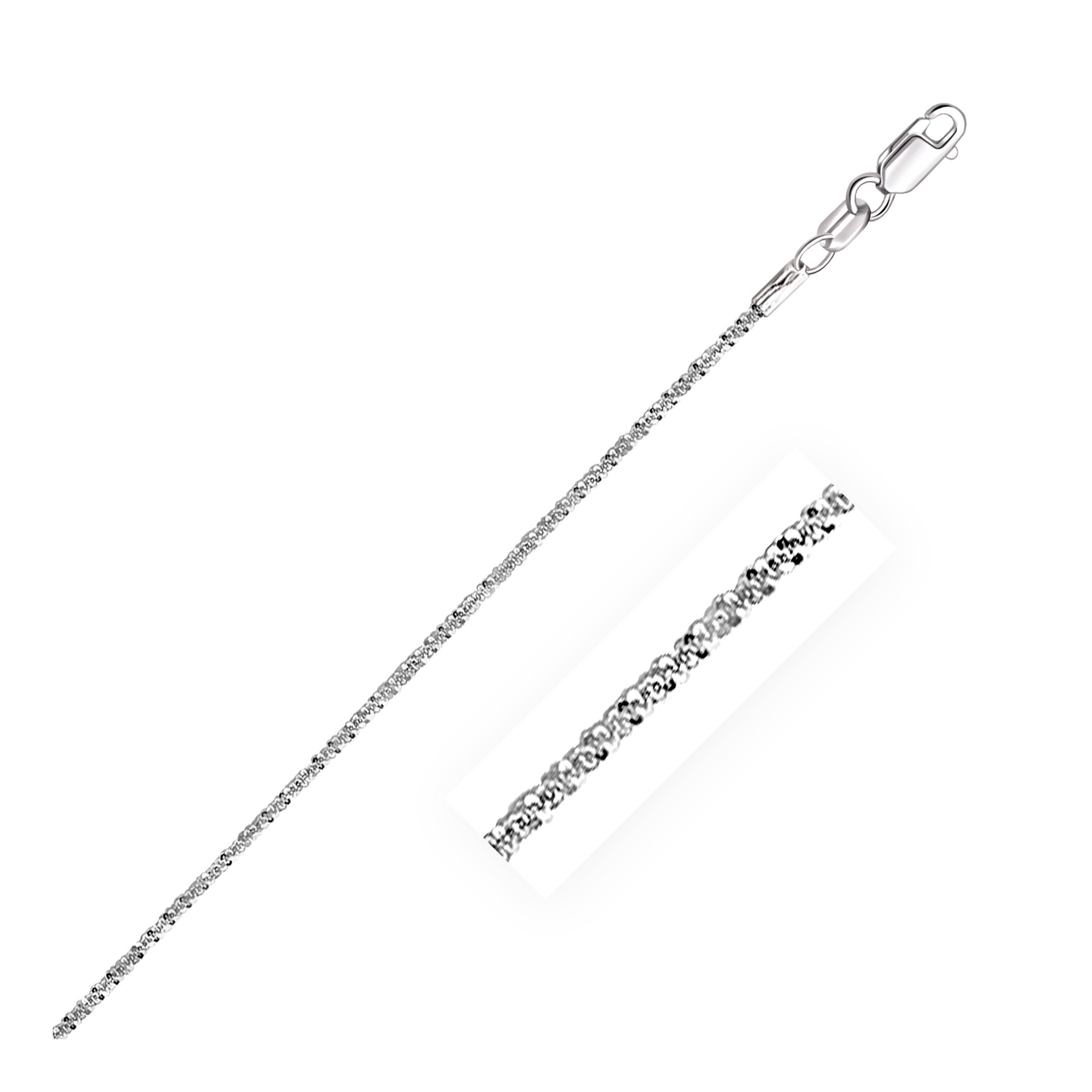 14k White Gold Sparkle Anklet 1.5mm  DestGlow