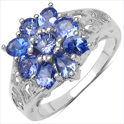 1.65 Carat Genuine Tanzanite .925 Sterling Silver Ring by Bids.com