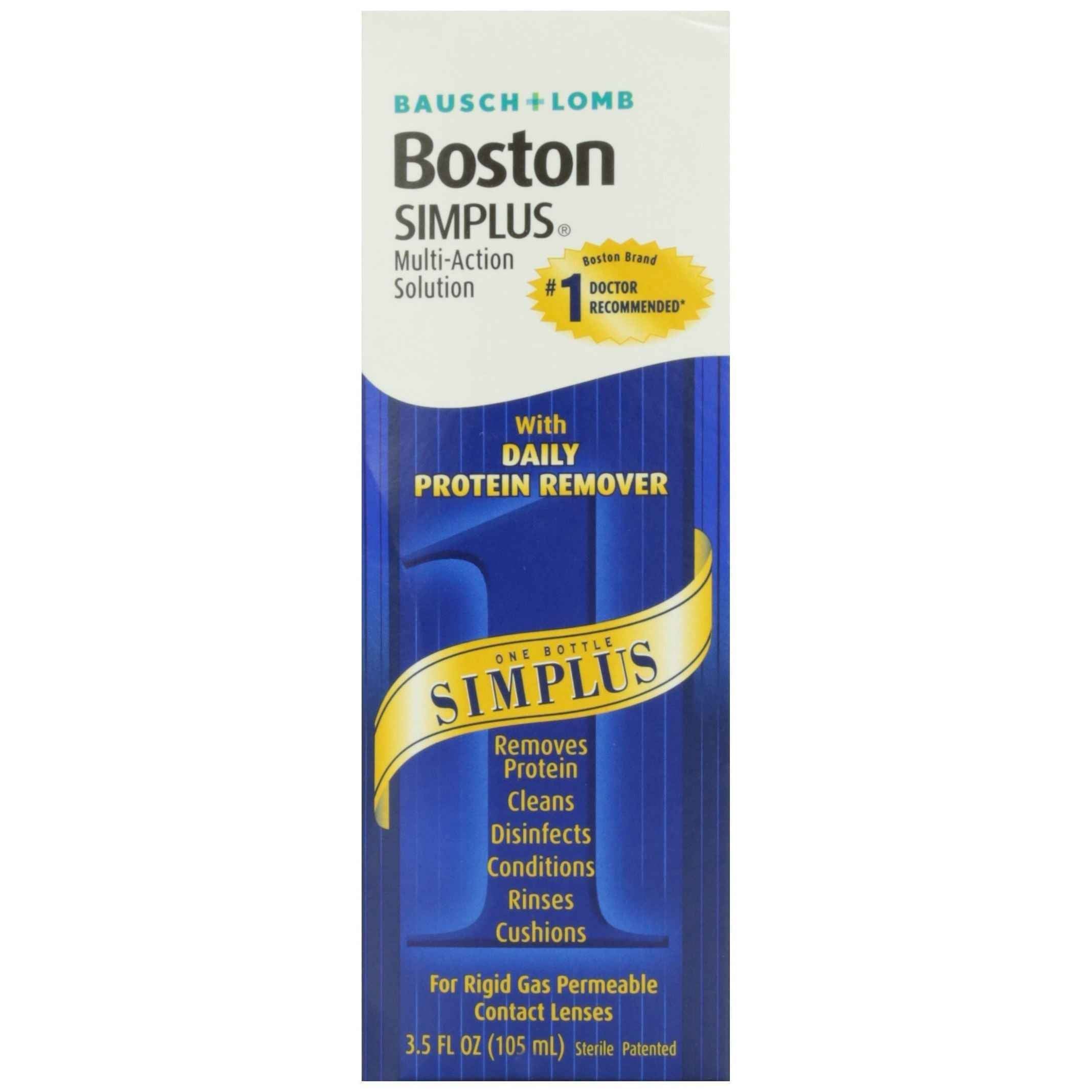 Bausch &amp; Lomb Boston Simplus Multi Action Contact Lens Solution To Clean Condition Rigid Gas Permeable Lenses From 3.5 Fl. Oz