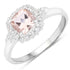1.17 Carat Genuine Morganite and White Zircon .925 Sterling Silver Ring by Bids.com