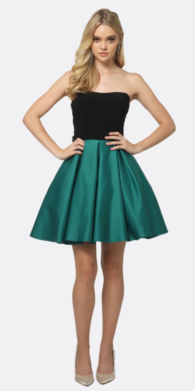 Juliet 829 Two-Tone Sweetheart Short A-Line Dress by DiscountDressShop