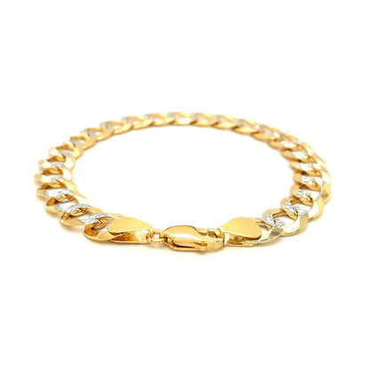 10 mm 14k Two Tone Gold Pave Curb Bracelet by Bids.com
