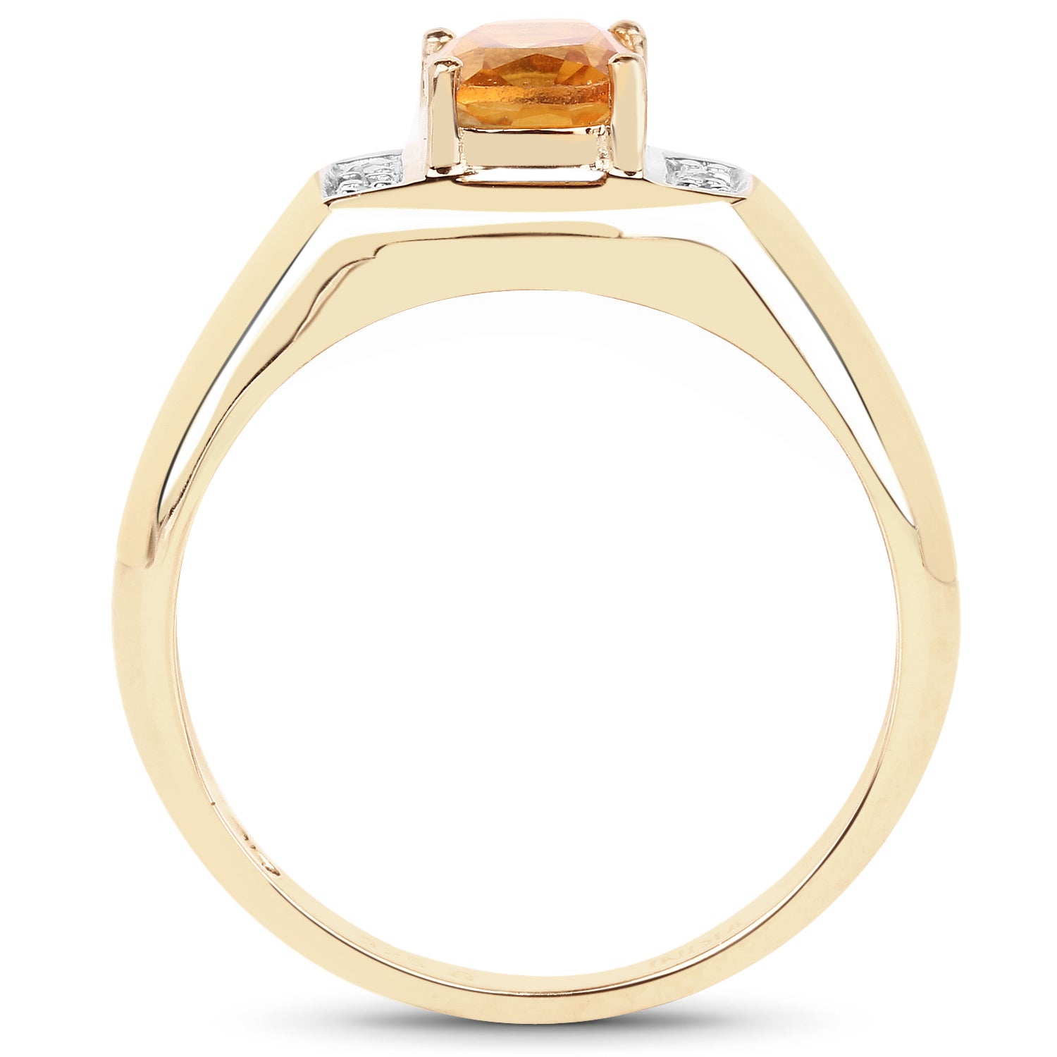 14K Yellow Gold Plated 1.36 Carat Genuine Citrine &amp; White Topaz .925 Sterling Silver Ring by Bids.com