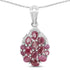 2.54 Carat Genuine Ruby & White Diamond .925 Sterling Silver Pendant  DestGlow