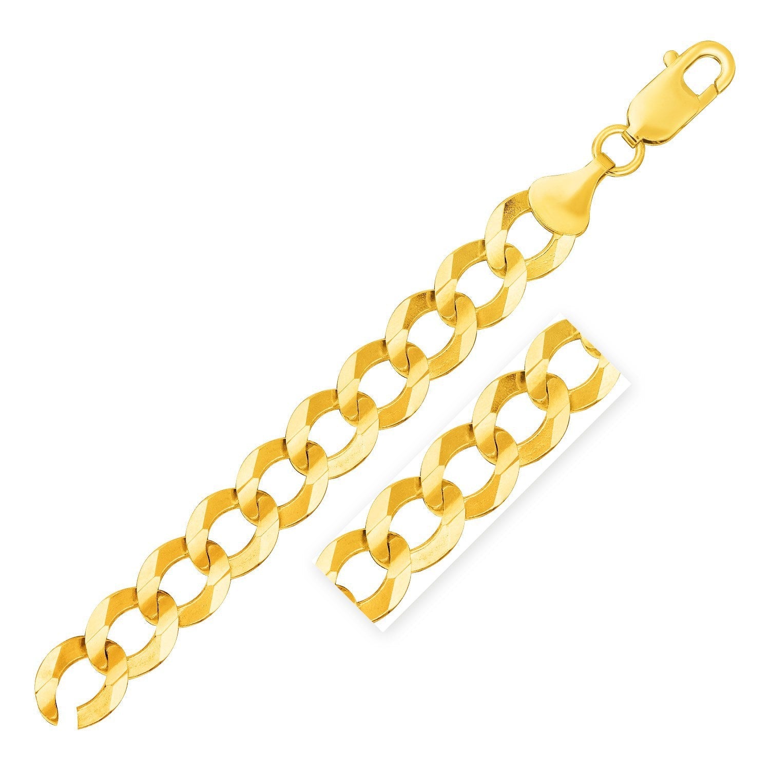 Solid Curb Chain in 14k Yellow Gold (12.18mm) by Bids.com