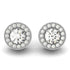 14k White Gold Round Diamond Halo Milgrain Border Earrings (3/4 cttw) by Bids.com