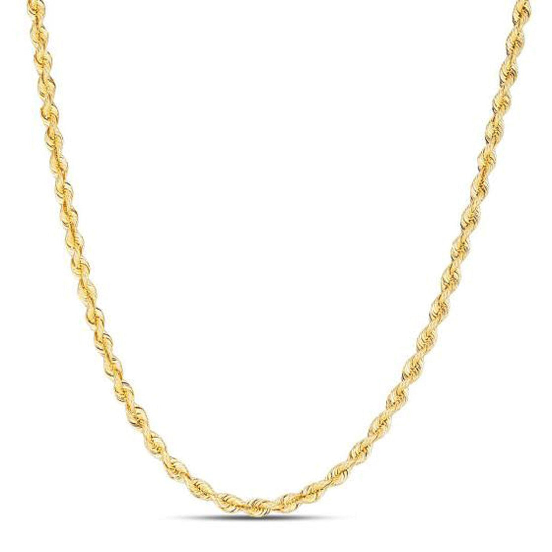 14k Yellow Gold Light Rope Chain (3.00 mm)  DestGlow