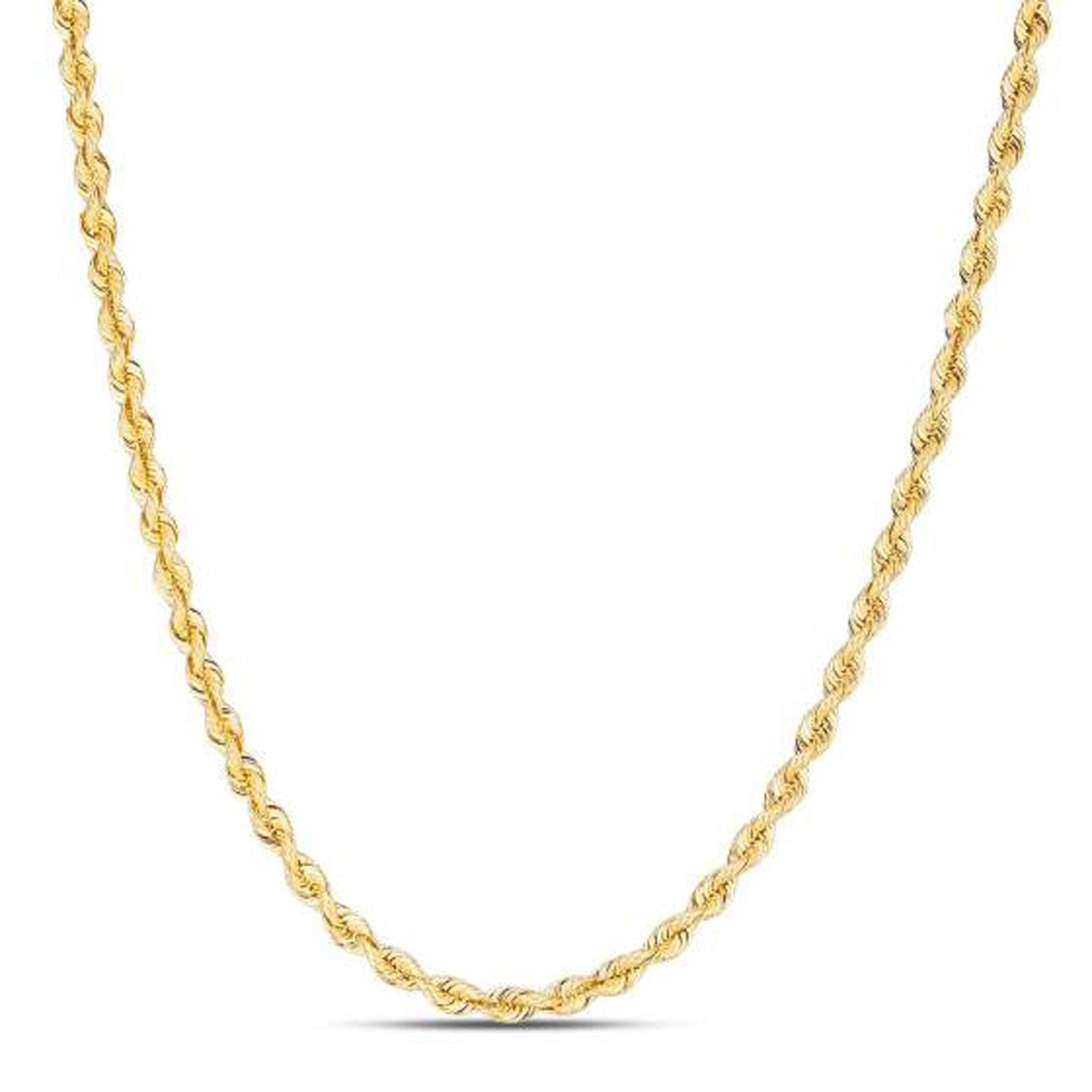 14k Yellow Gold Light Rope Chain (3.00 mm)  DestGlow