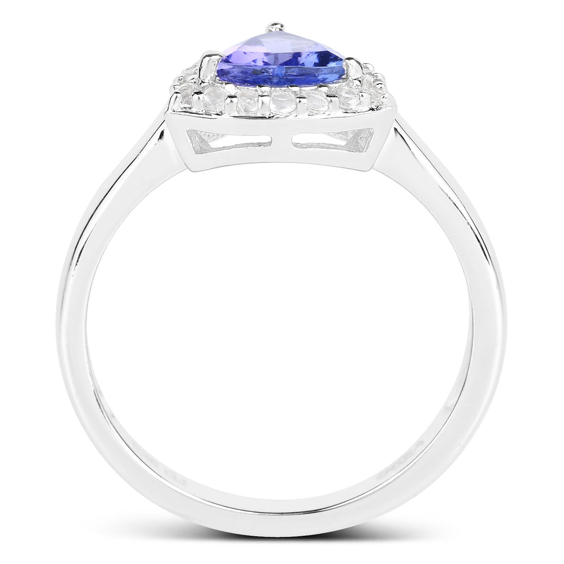 1.02 Carat Genuine Tanzanite and White Topaz .925 Sterling Silver Ring by Bids.com