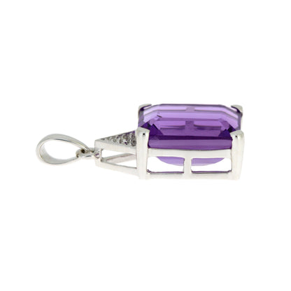 Amethyst Diamond Fashion Pendants 10KT White Gold by Bids.com