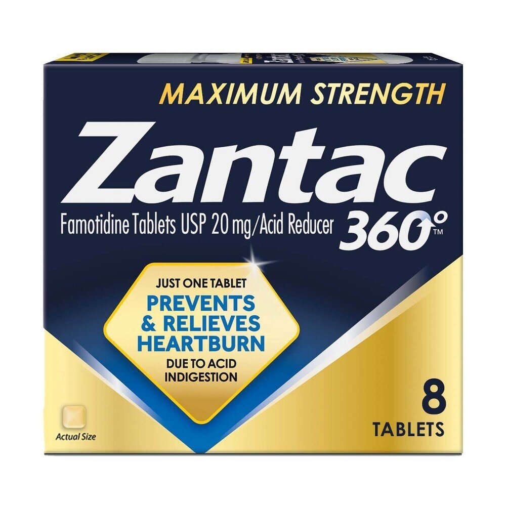 Zantac 360 Maximum Strength 20 Mg Acid Reducer 8 Tablets by Pasteur Pharmacy