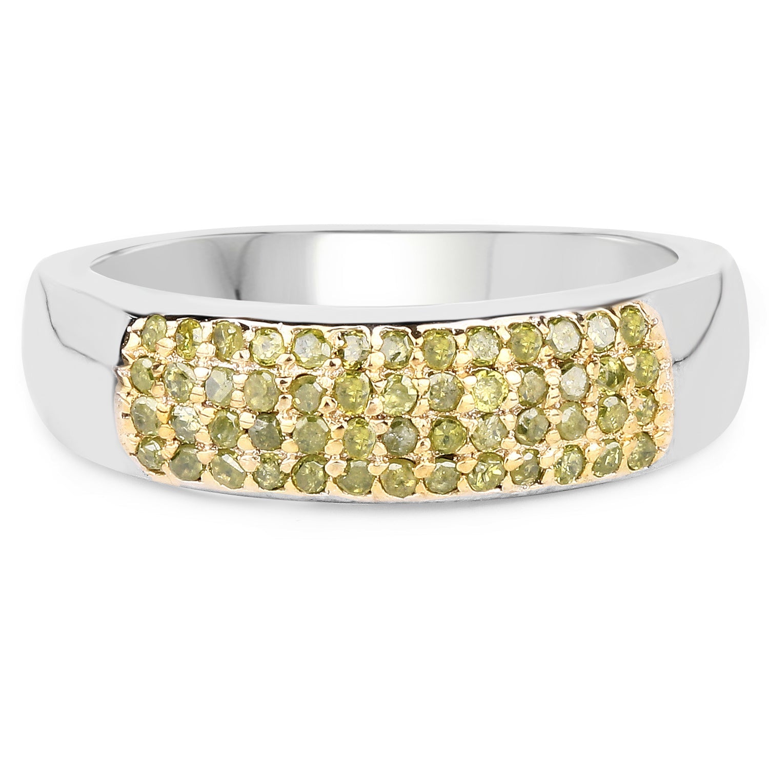 0.22 Carat Genuine Yellow Diamond .925 Sterling Silver Ring by Bids.com