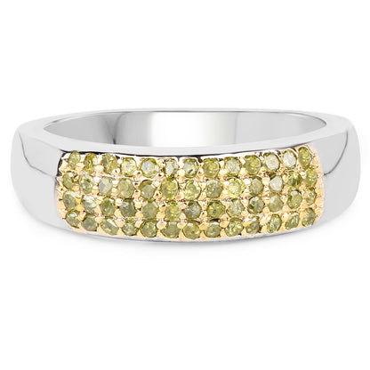 0.22 Carat Genuine Yellow Diamond .925 Sterling Silver Ring by Bids.com