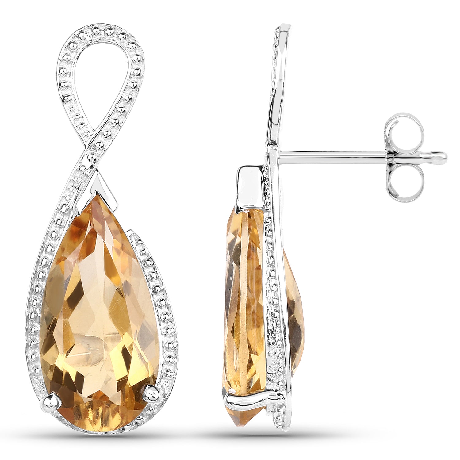 10.04 Carat Genuine Citrine .925 Sterling Silver Earrings  DestGlow