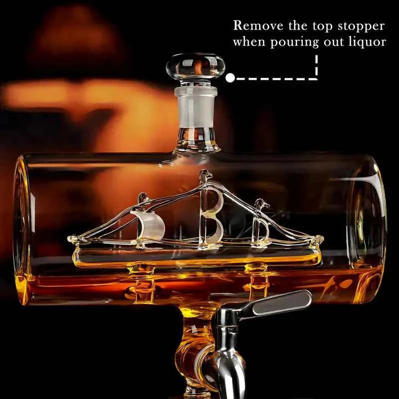 Maritime Sailboat Whiskey Decanter Set