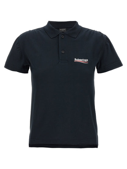Balenciaga Women Logo Embroidery Polo Shirt by Luosophy