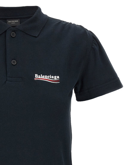 Balenciaga Women Logo Embroidery Polo Shirt by Luosophy