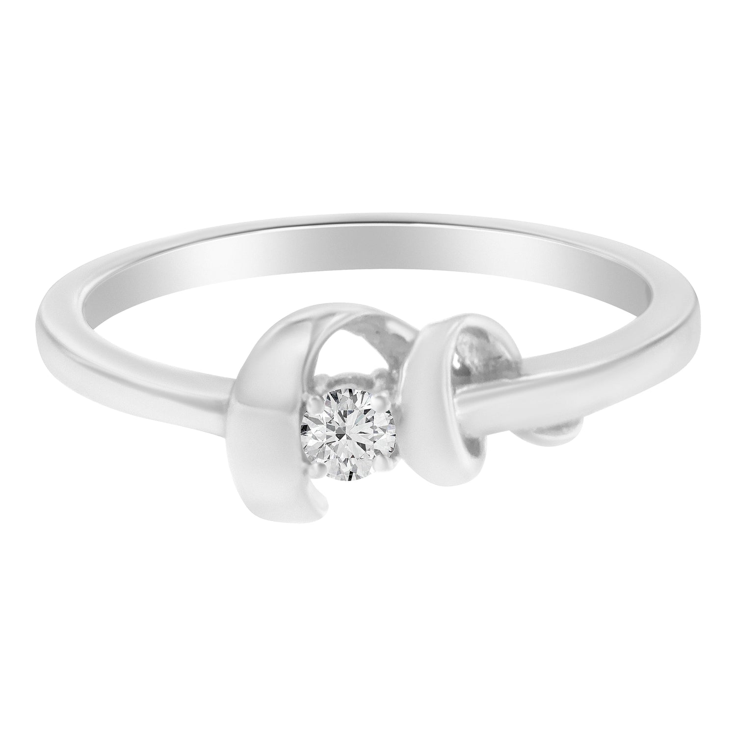 10K White Gold Diamond Promise Ring (1/10 Cttw, H-I Color, SI2-I1 Clarity) - Size 6 by Bids.com