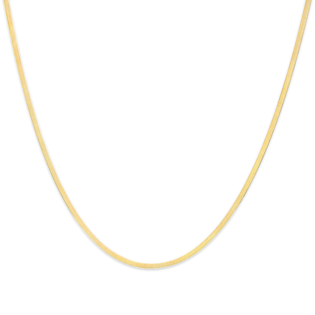 Unisex Solid 14K Yellow Gold 2.8mm Imperial Herringbone Chain Necklace - 18" Inches by Bids.com