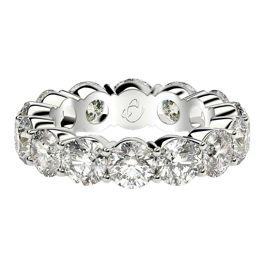 Round Cut Lab Grown Diamond Eternity Ring in 14k White Gold (6 cttw FG/VS2) by Bids.com