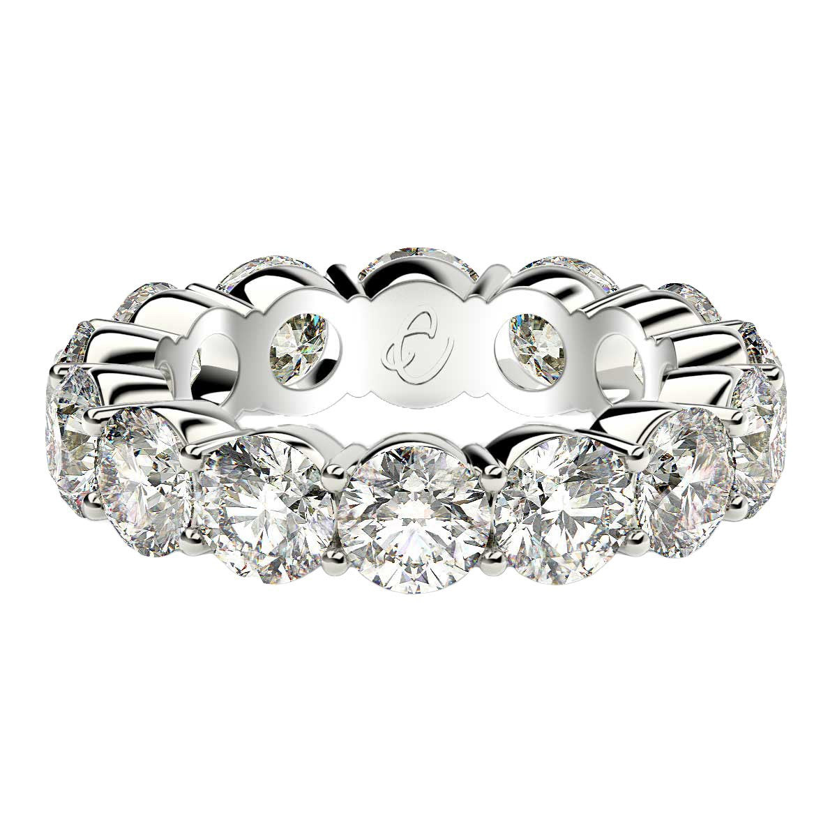 Round Cut Lab Grown Diamond Eternity Ring in 14k White Gold (6 cttw FG/VS2) by Bids.com