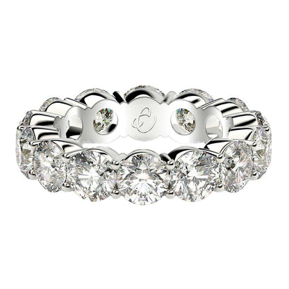 Round Cut Lab Grown Diamond Eternity Ring in 14k White Gold (6 cttw FG/VS2) by Bids.com