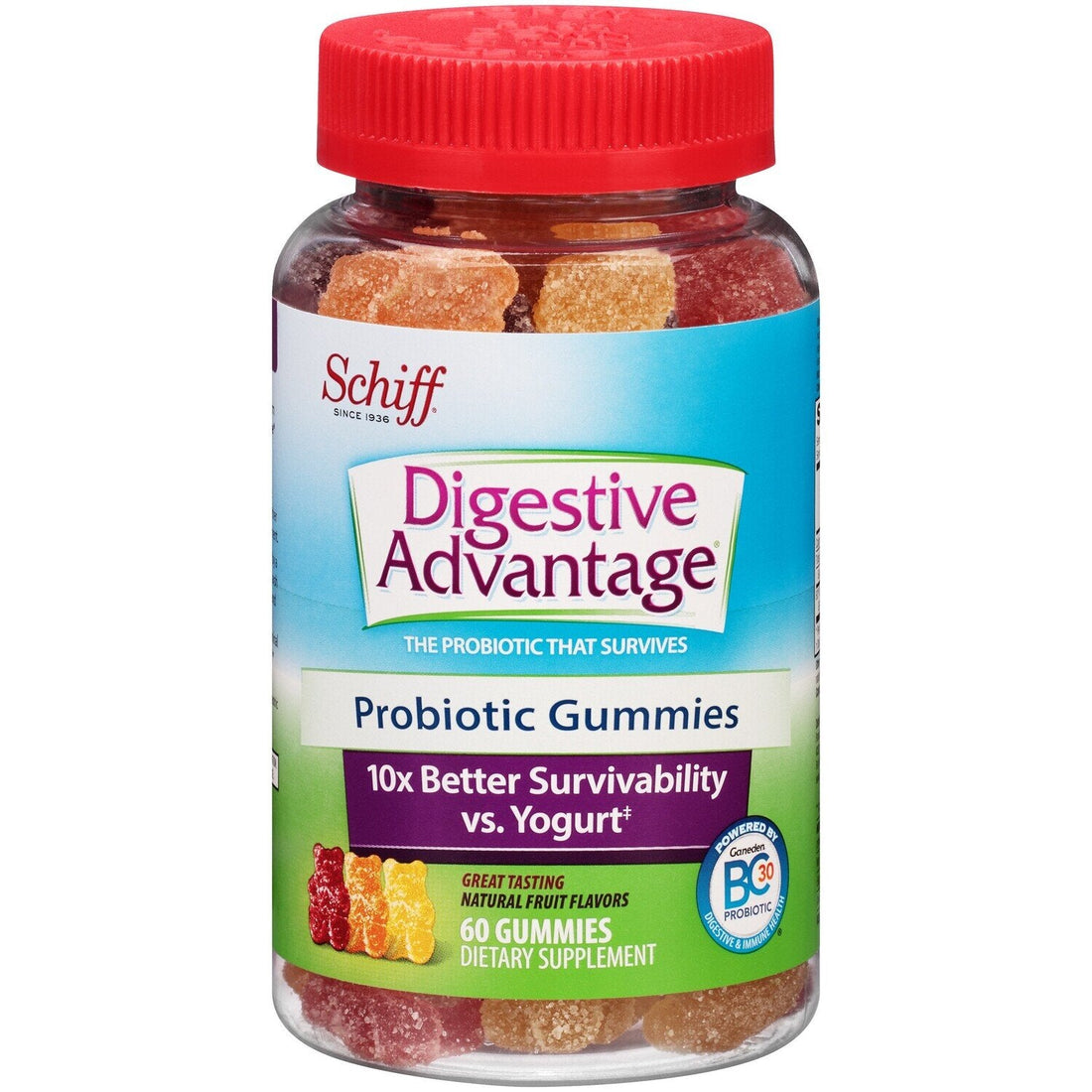 Digestive Advantage Daily Probiotic Gummies - Natural Fruit Flavors by Pasteur Pharmacy
