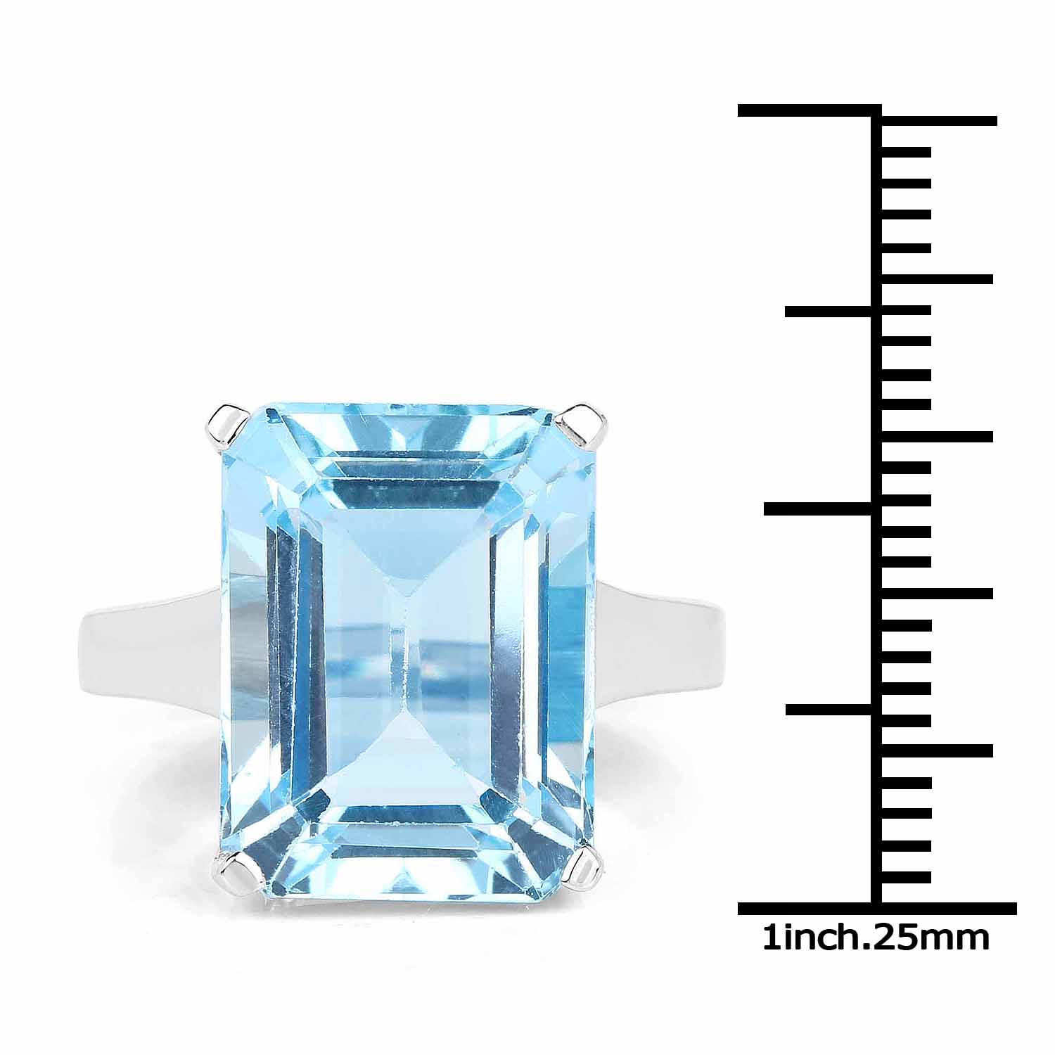 15.53 Carat Genuine Blue Topaz .925 Sterling Silver Ring  DestGlow