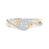 14K Yellow Gold Plated .925 Sterling Silver 1/4 Cttw Diamond Bypass and Halo Promise Ring (I-J Color, I3 Clarity) - Ring Size 7  DestGlow