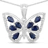 1.67 Carat Genuine Blue Sapphire and White Zircon .925 Sterling Silver Pendant by Bids.com