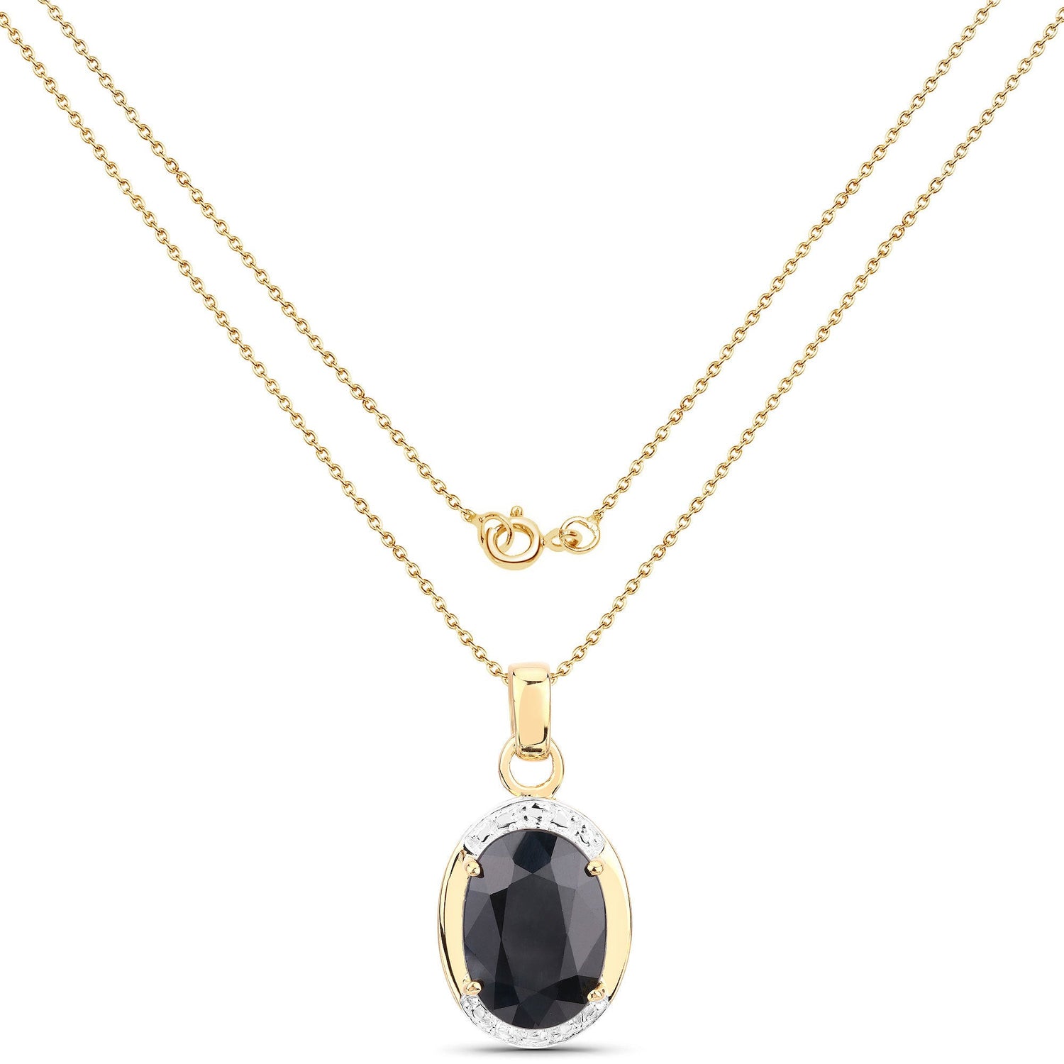 7.50 Carat Genuine Black Sapphire .925 Sterling Silver Pendant by Bids.com
