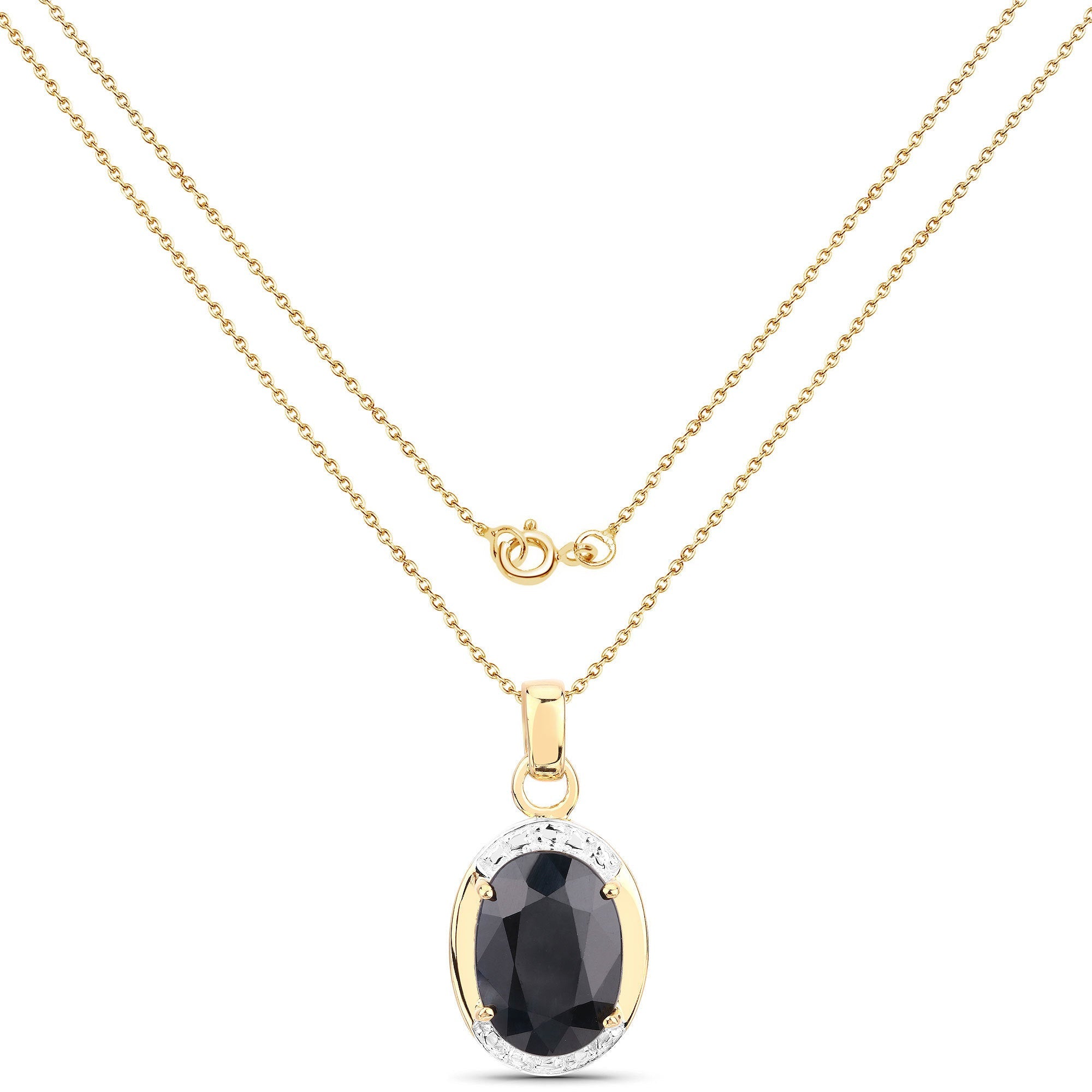 7.50 Carat Genuine Black Sapphire .925 Sterling Silver Pendant by Bids.com