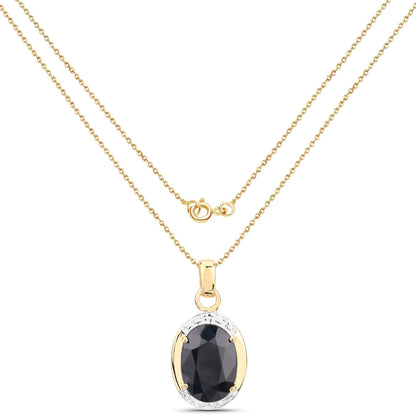 7.50 Carat Genuine Black Sapphire .925 Sterling Silver Pendant by Bids.com